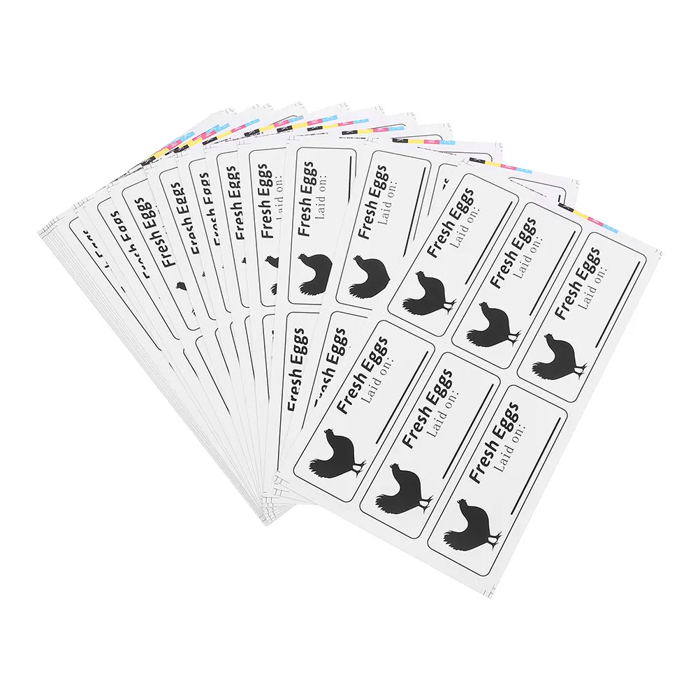 

100 Sheets Date Labels Chicken Stickers Adhesive Fresh Eggs Carton Labels Writable Farm Market Stickers Packaging