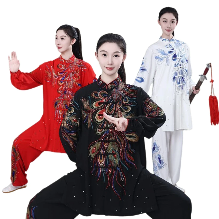 

Элегантный женский костюм для ушу и тай-чи, китайская униформа кунг-фу с жидкой драпировкой, дышащий и удобный для занятий боевыми искусствами