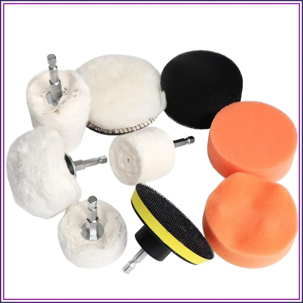 

10pcs Cotton Cloth Buffing Wheel Sponge Polishing Pad Kit for Car Drill Cleaning