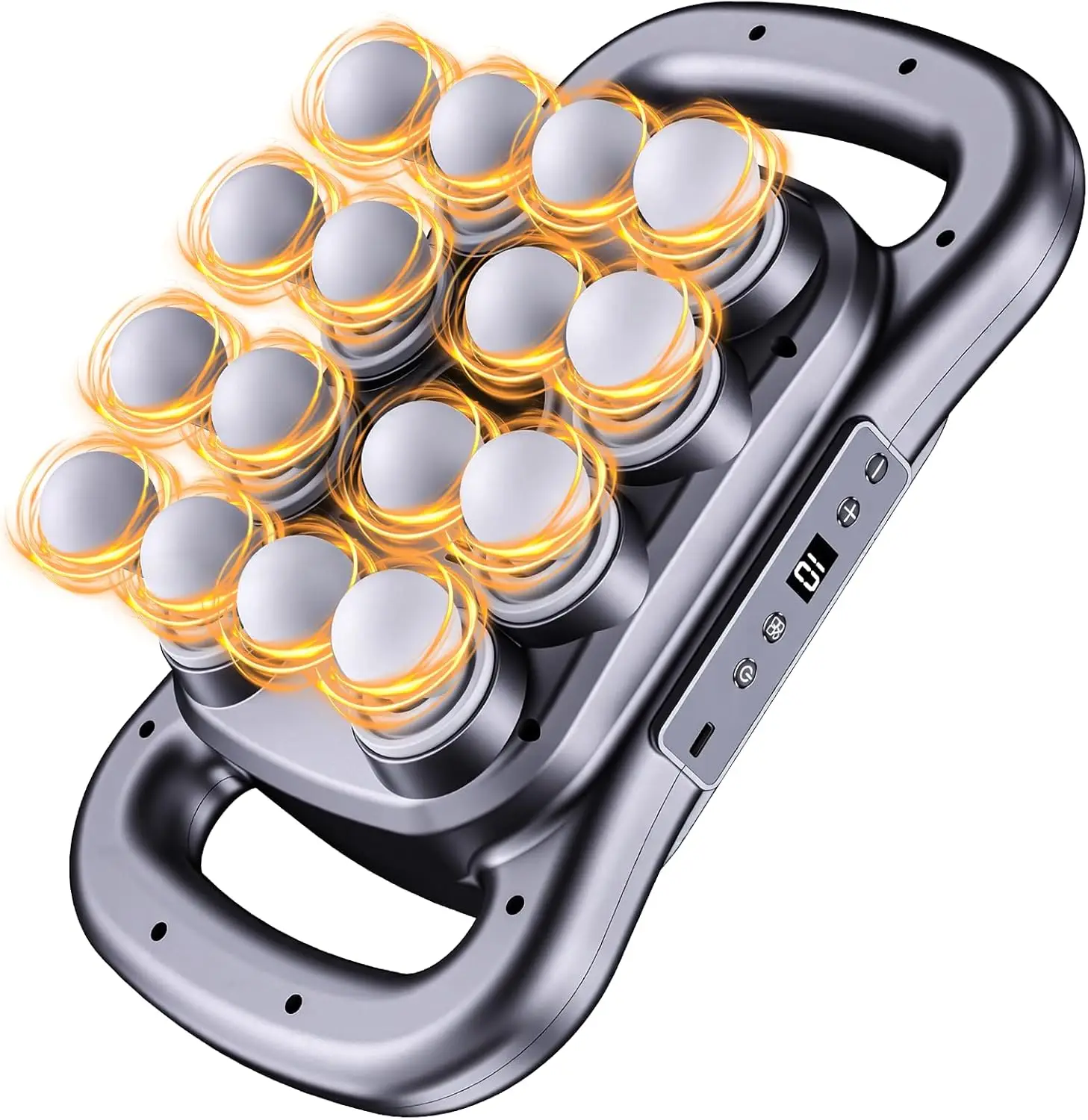 

Массажный пистолет с 16 насадками для глубокого массажа тканей, 9 режимов, аккумулятор 2600 мАч для снятия мышечного напряжения