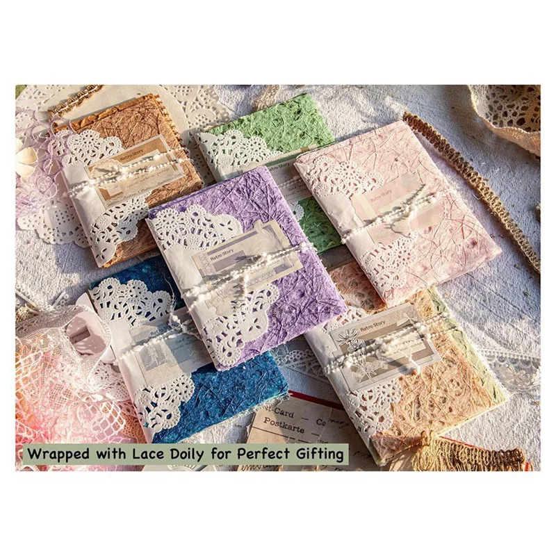 Papel Scrapbook texturizado e tecido de malha conjunto sortido, papel especial para Scrapbooking Planner, 6 Pack, 96 folhas