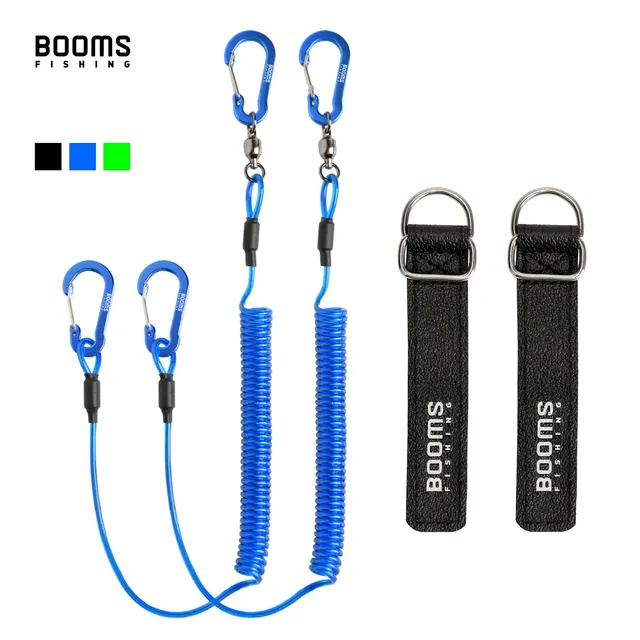 Booms Fishing T02RB1 Wędka Tether Łódka Kajak Łopata 2M Elastyczna smycz do narzędzi wędkarskich Pręty Pasek 4 sztuk/zestaw