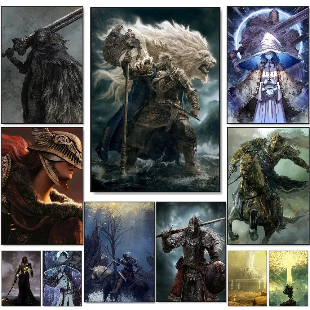 Póster de anillo de Game E-Eldens, carteles autoadhesivos HD impermeables, decoración versátil para hogares, bares, hoteles más