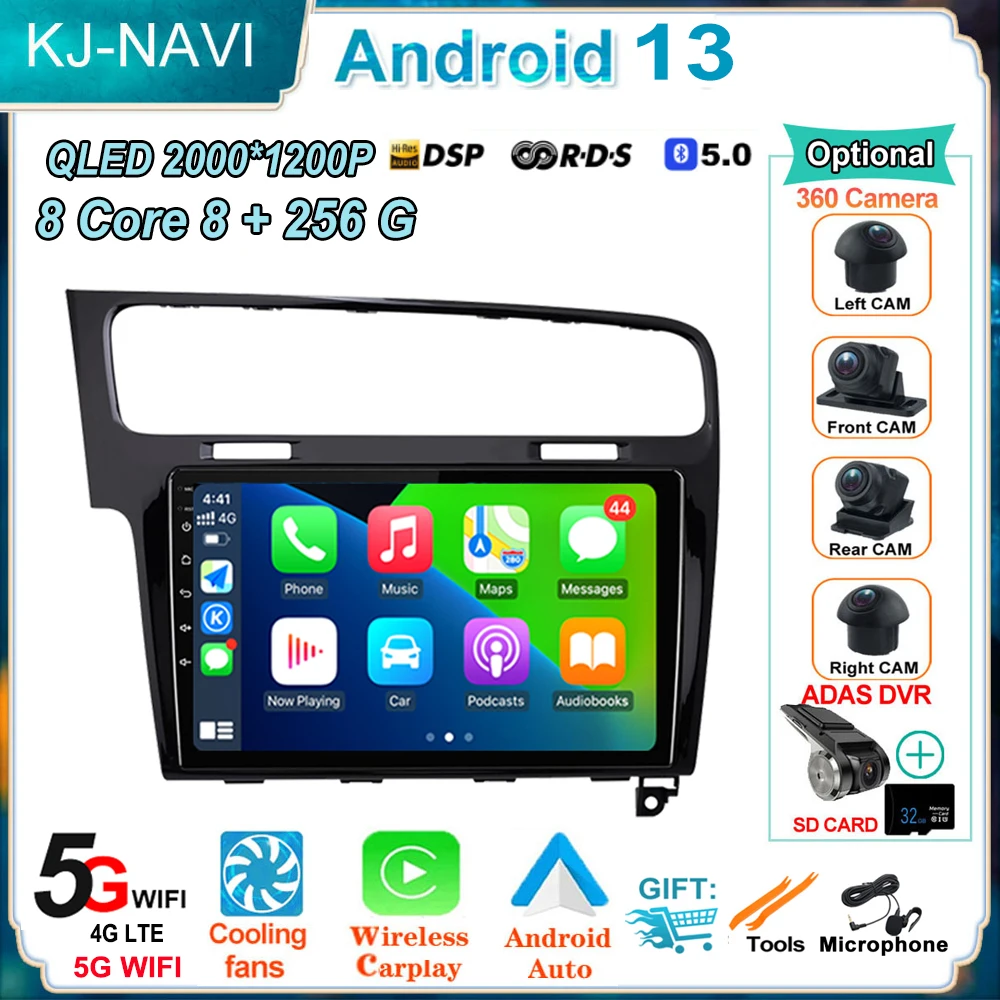 

Android 13 Car Radio Multimedia Player for VW / Volkswagen / Golf 7 VII 2012 - 2020 Autoradio DSP Navigation Camera Carplay