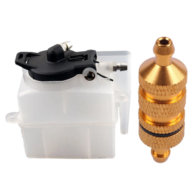 Eco-Friendly-1Pcs RC 02004 Fuel Tank For HSP 1:10 Nitro On-Road Car Buggy Truck & 1Pcs Upgrade Aluminum Alloy 1/10 Fuel Filter S