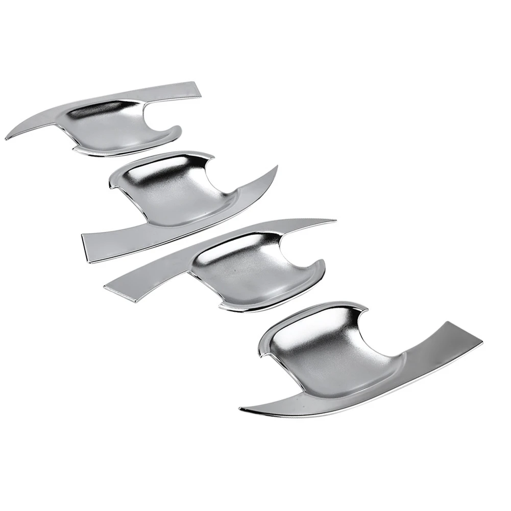 4pcs/set Car Outside Door Handle Bowl Cover Trim for MG ZS 2017-2018 Silver Chrome Car Accessories