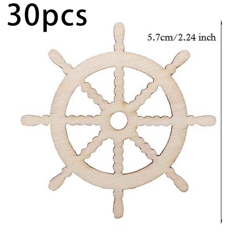 예술 공예품용 미완성 목재 앵커 러더 컷아웃, DIY 프로젝트, 홈 파티 장식, 30 개