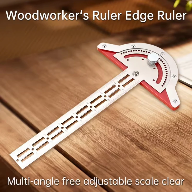 

Woodworking Long Tail Angle Ruler, Multifunctional Stainless Steel Edge Ruler, Adjustable Multi Angle Measuring Protractor
