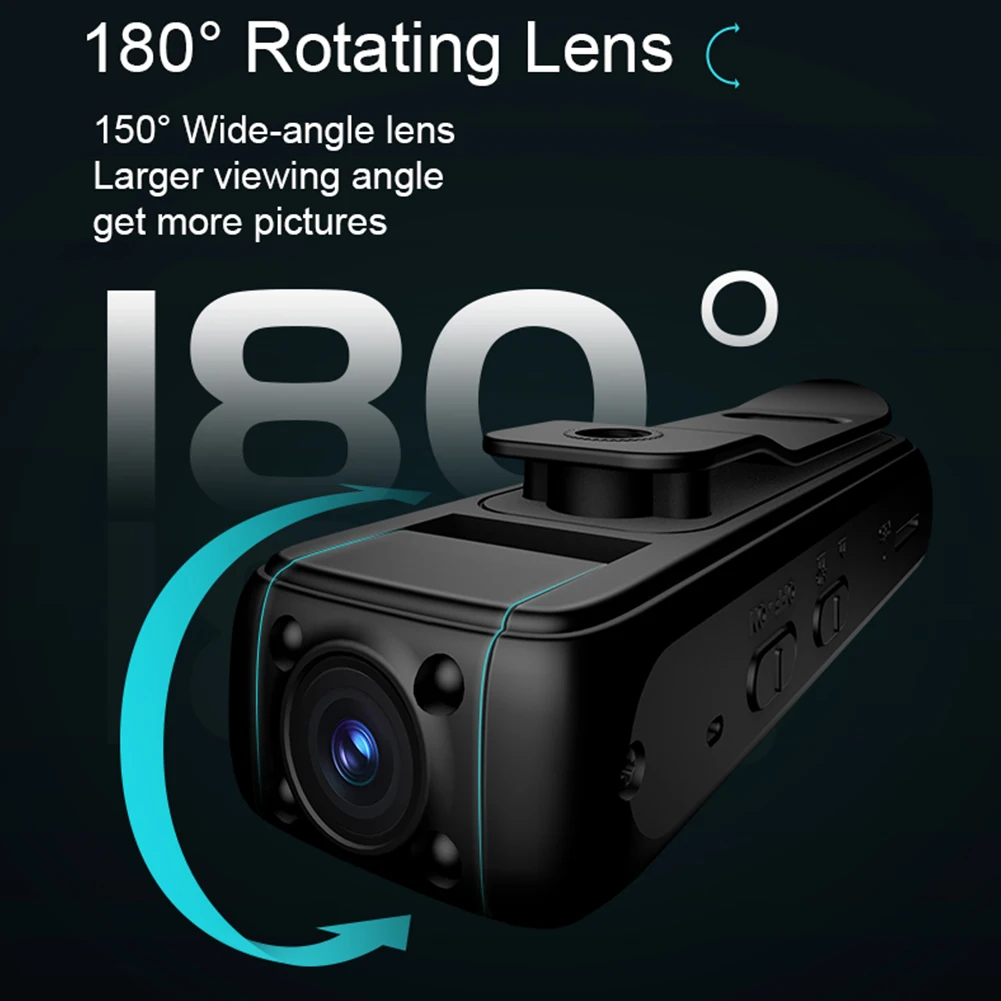 

HD 2K Mini Camera Infrared Night Vision WiFi Motorcycle Bike Car DVR with 180 Rotatable Lens Police Body Cam Miniature Camcorder