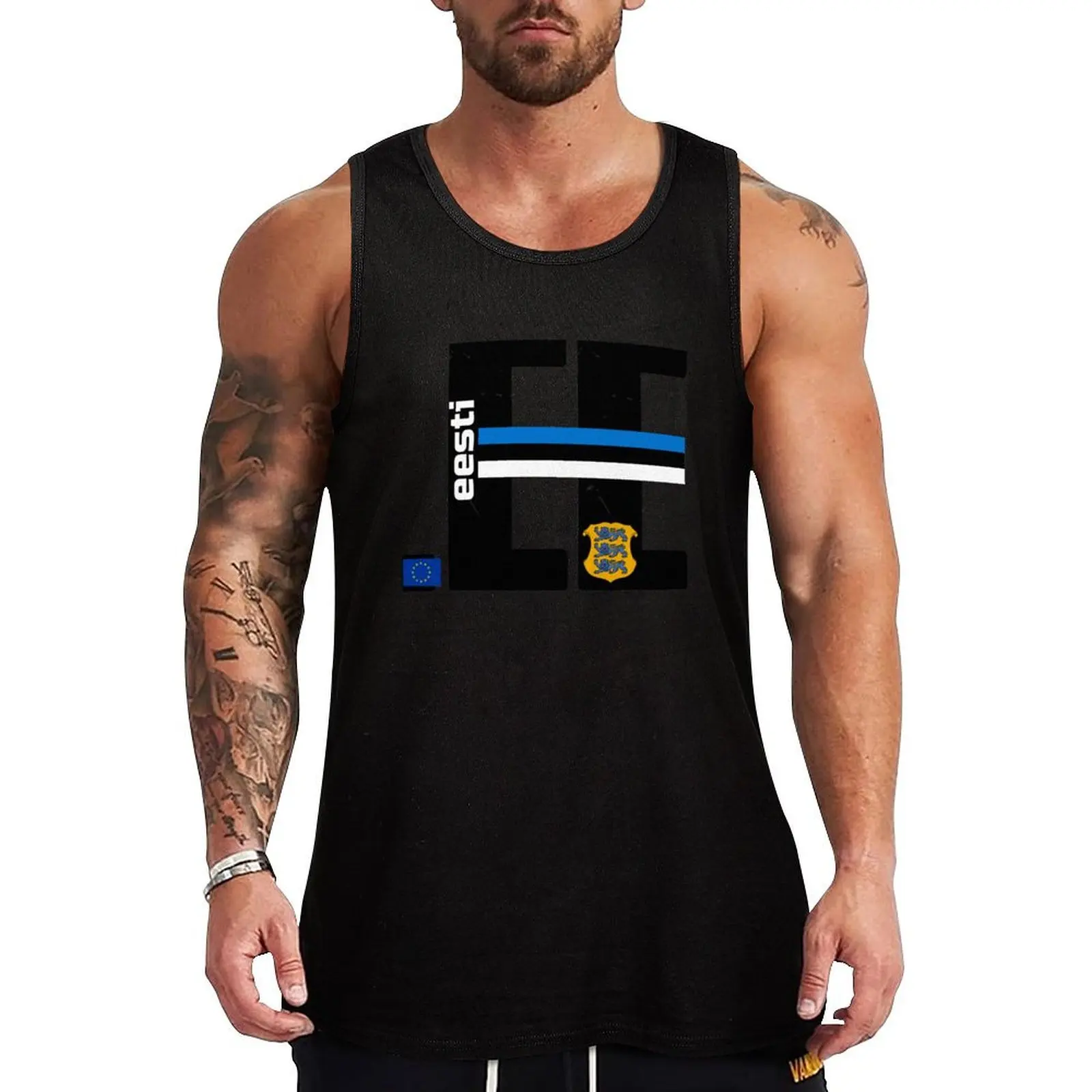 

EESTI Estonia Cool Logo Tank Top sleeveless jackets man sexycostume sleeveless Men's clothing brands