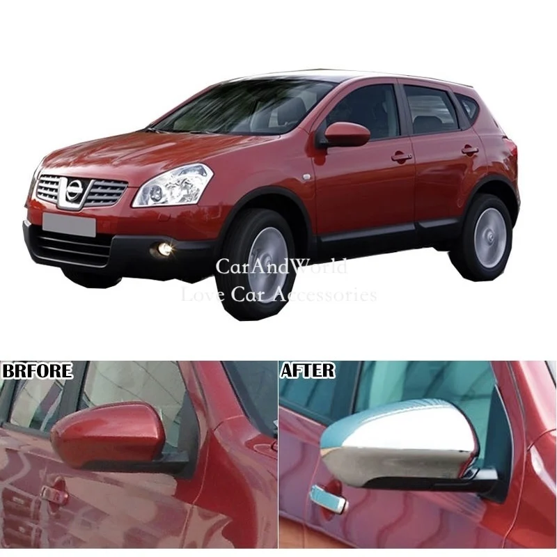 

Для Nissan Qashqai J10 2007 2008 2009 2010 2011 2012-2015 ABS боковые дверные зеркала заднего вида, накладка, аксессуары для украшения автомобиля