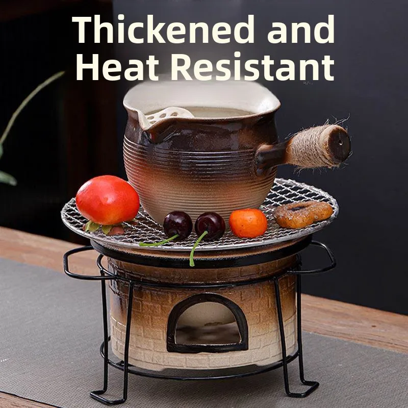 

Набор для барбекю из красной глины ручной работы: уличная печь на дровах и древесном угле, чайная жаровня, портативное туристическое снаряжение