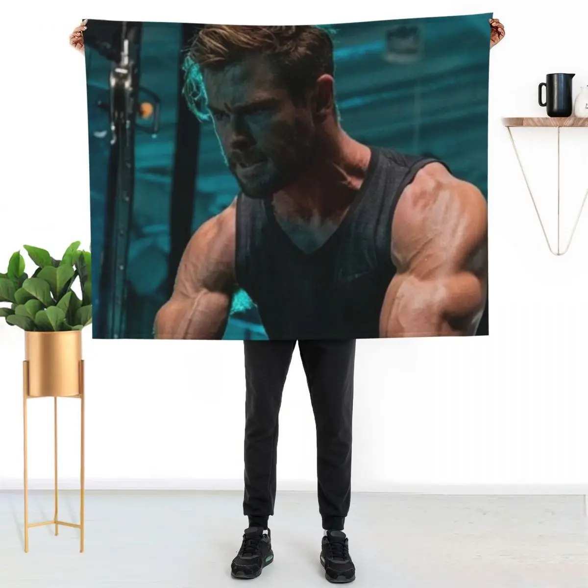 Chris Hemsworth Throw Blanket Warm Moving Thermal Hairy Softest Decorative Sofas Blankets