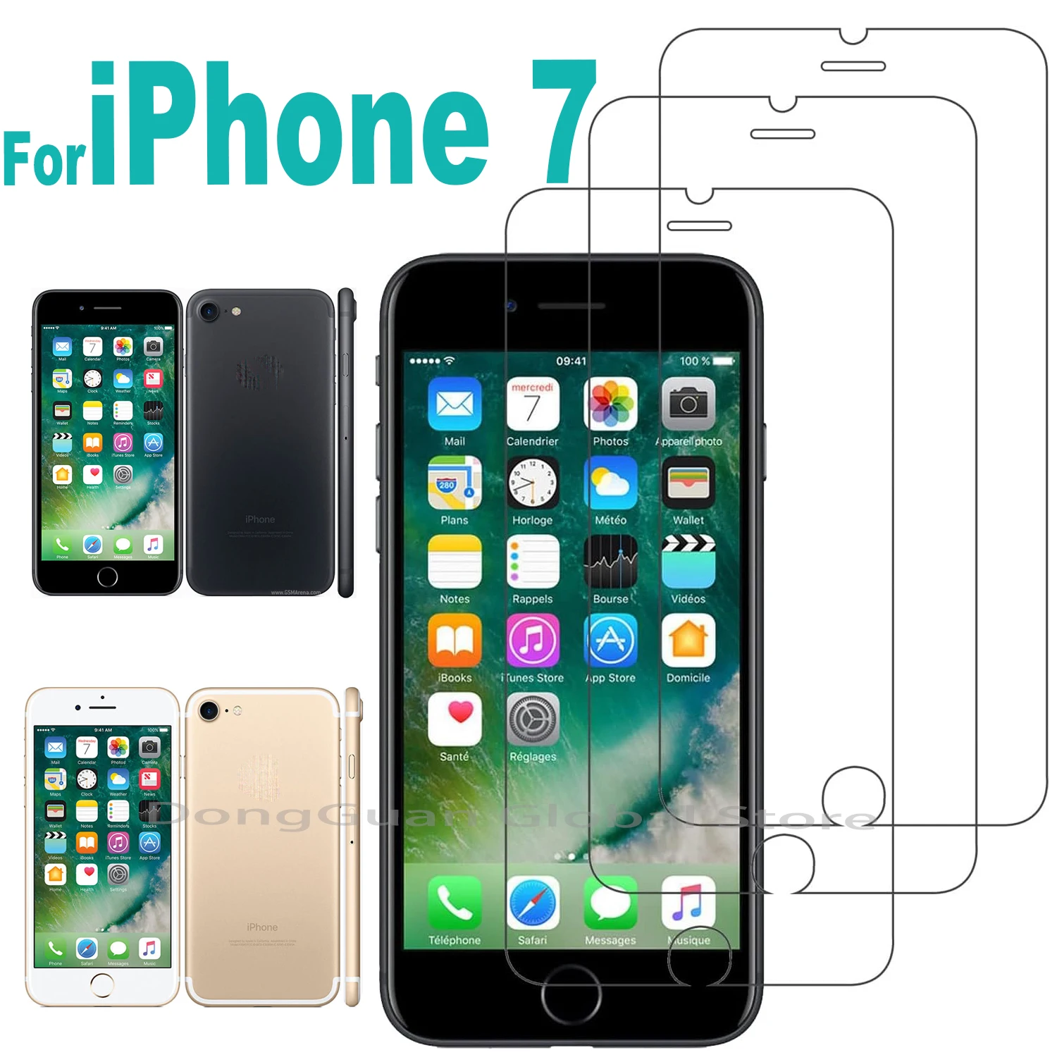 

2026 New 1/2/3/4Pcs For iPhone 7 Tempered Glass Screen Protector Glass
