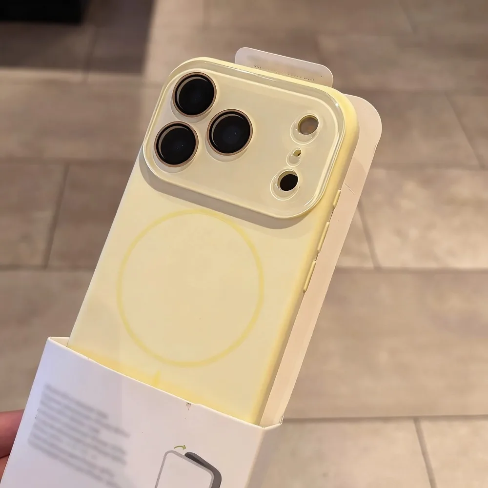 الفاخرة المغناطيسي السائل سيليكون جراب هاتف آيفون 17 16 15 14 13 برو ماكس 17Pro ل Magsafe الزجاج عدسة الكاميرا حامي غطاء #6