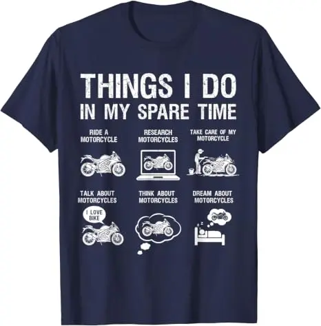 Y2k Motorradliebhaber Motorradfahrer ‌ Life T-Shirt, Humor, Dinge, die ich in meiner Freizeit mache, Biker, Motorradfahrer, Reiten, Herrenbekleidung – Detail 12