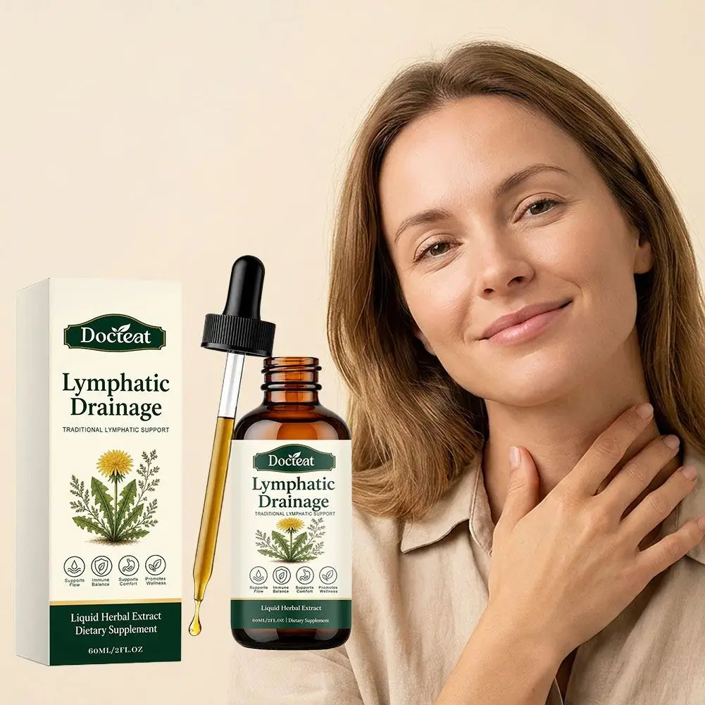 Docteat Lymphatic Drainage Drops Lymph Support Liquid Natural Herbal Formula Gentle Swelling Discomfort Relief Daily Body Care