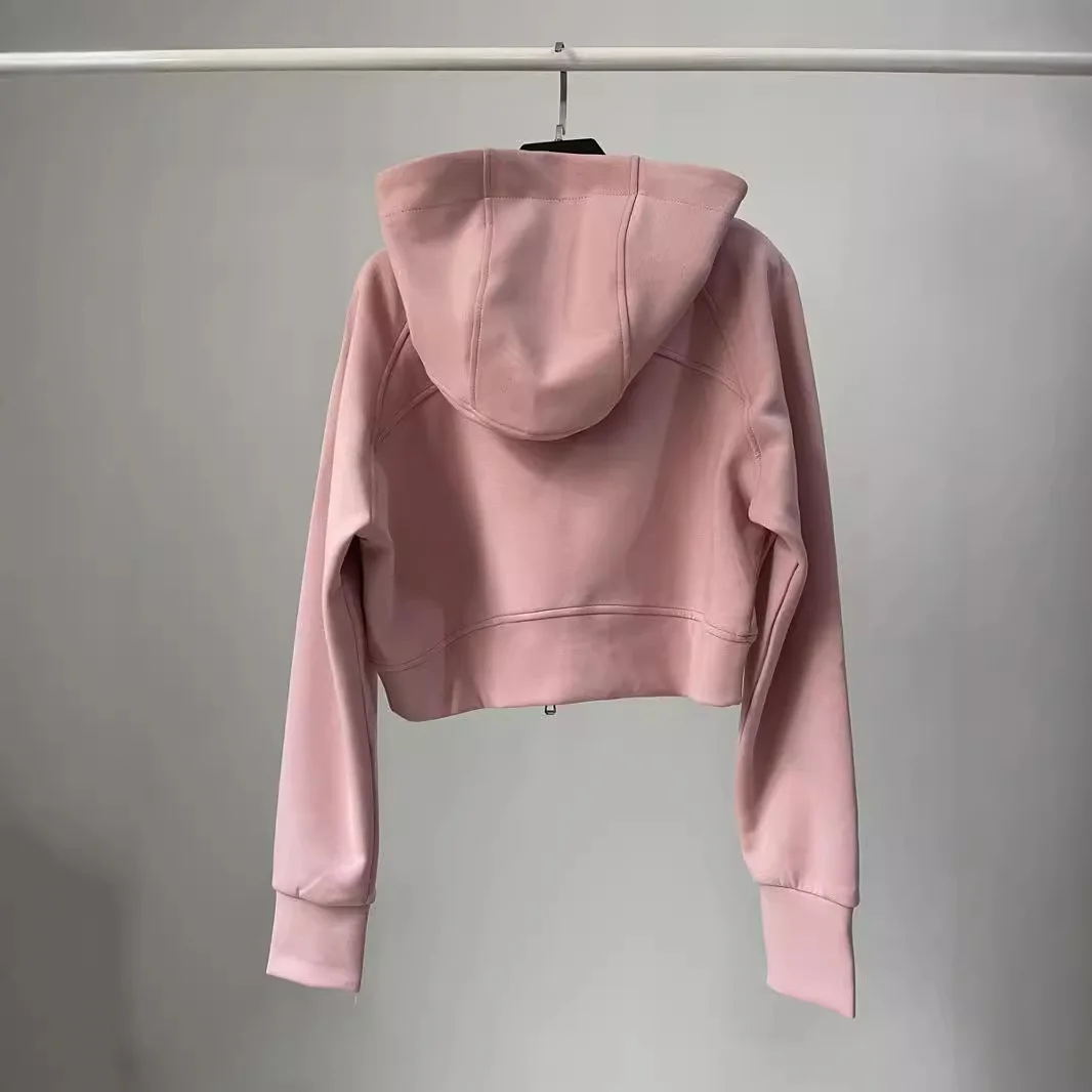 2025 Autumn Double Zipper Hooded Cardigan Hoodie Jacket Women's Loose Casual Sports Short Top