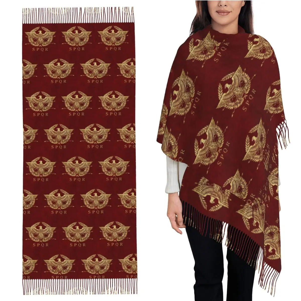 

Rome SPQR Roman Scarf Tassel Scarves Women Soft Warm Shawls and Wraps Large Fall Winter Shawl Wrap