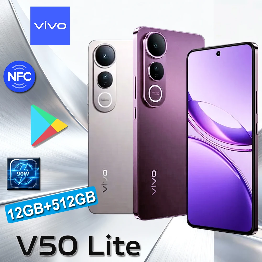 VIVO V50Lite original smart phone 12gb+512gb/NFC function/6500mah battery capacity long standby phone