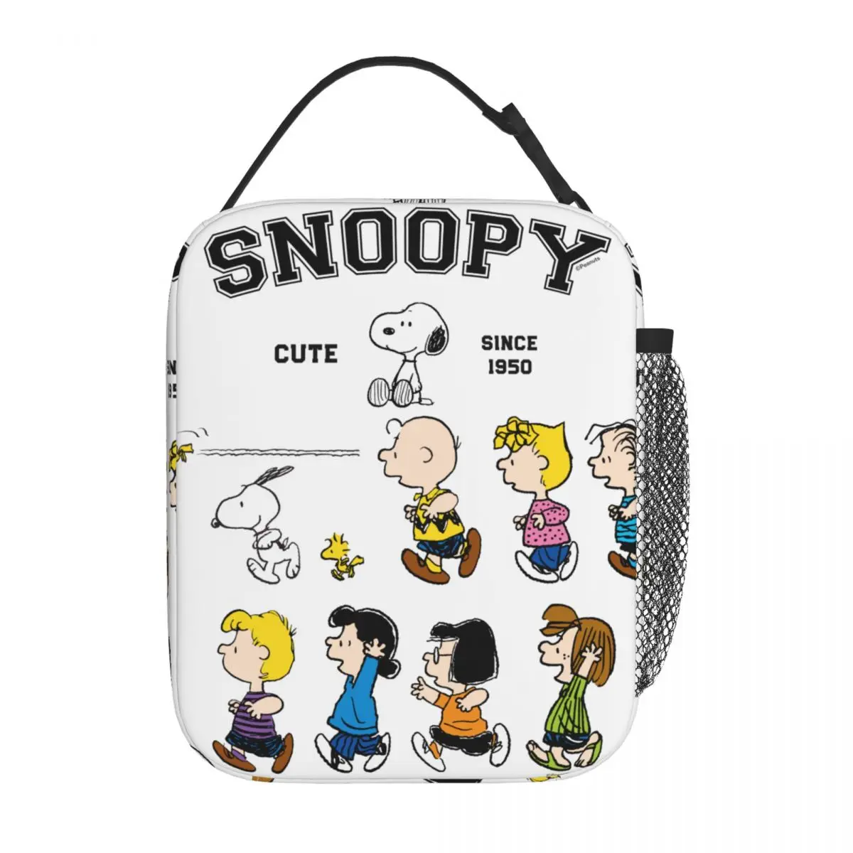 Peanuts 만화 더 갱 이동 절연 도시락 가방, 만화 스누피 식품 용기 가방, 휴대용 보온 쿨러 도시락 박스