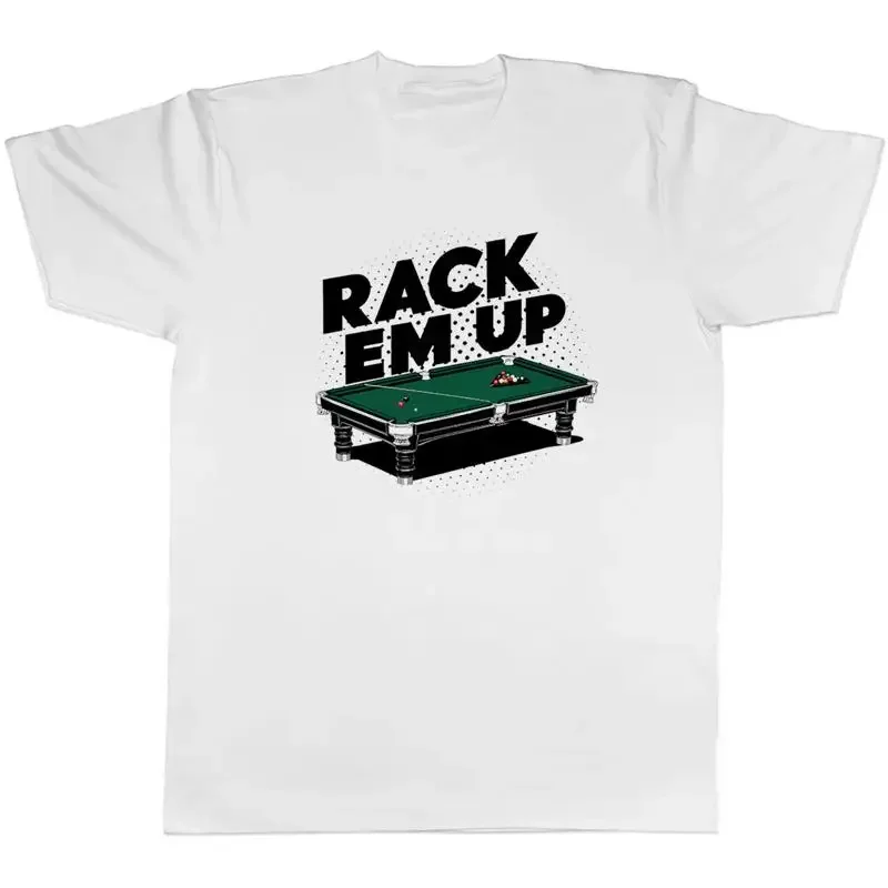 Rack Em Up Mens T-Shirt Pool Billiards Table Tee Gift