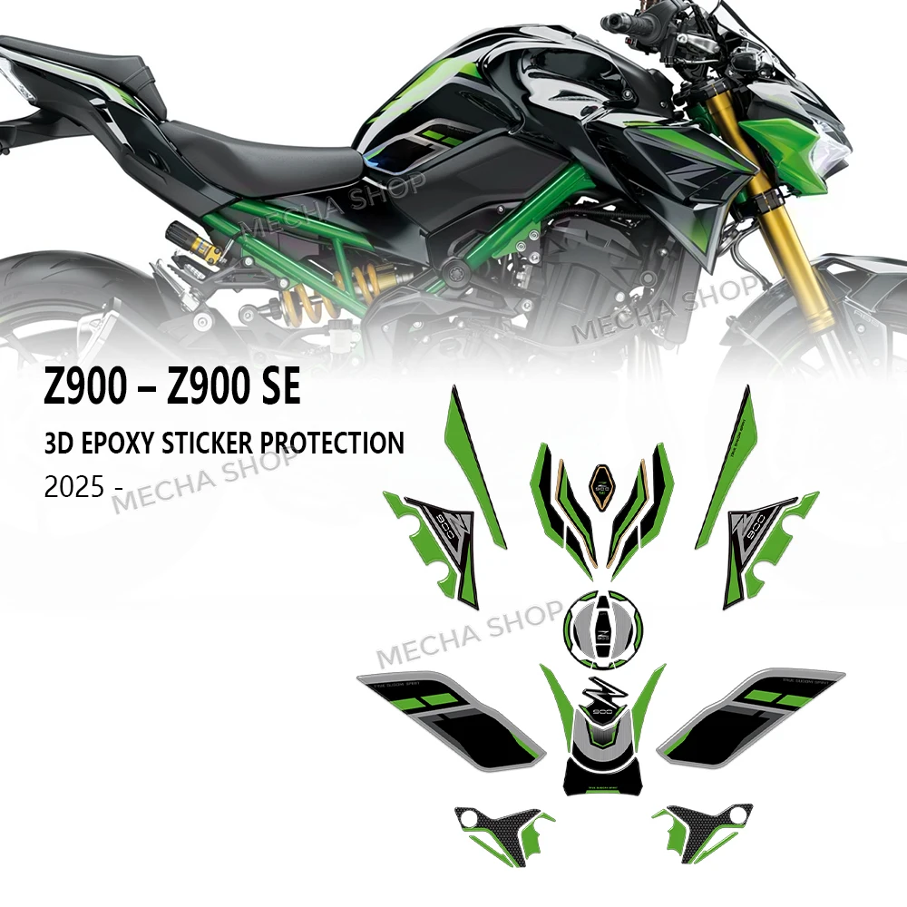 

3D наклейка на топливный бак мотоцикла, крышка масляного газа, защитные наклейки, комплект аксессуаров, водонепроницаемые для Z900 Z 900 SE 2025
