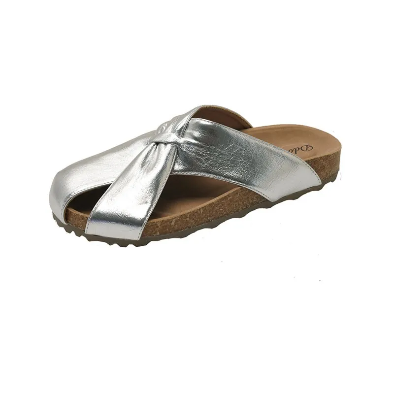 

Новые нескользящие летние женские тапочки на мягкой подошве, сандалии на плоской подошве с квадратным носком и квадратным носком, удобные однотонные женские сабо