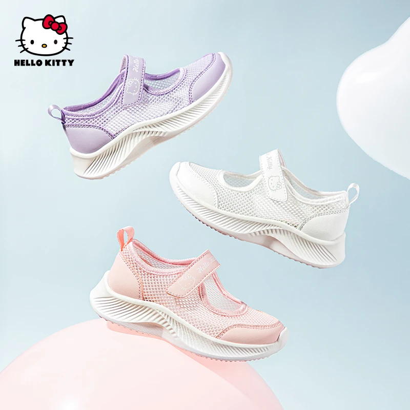 

Hello Kitty, повседневная обувь, обувь для мальчиков, дышащая летняя новая детская обувь с открытым лицом, удобная спортивная обувь для девочек