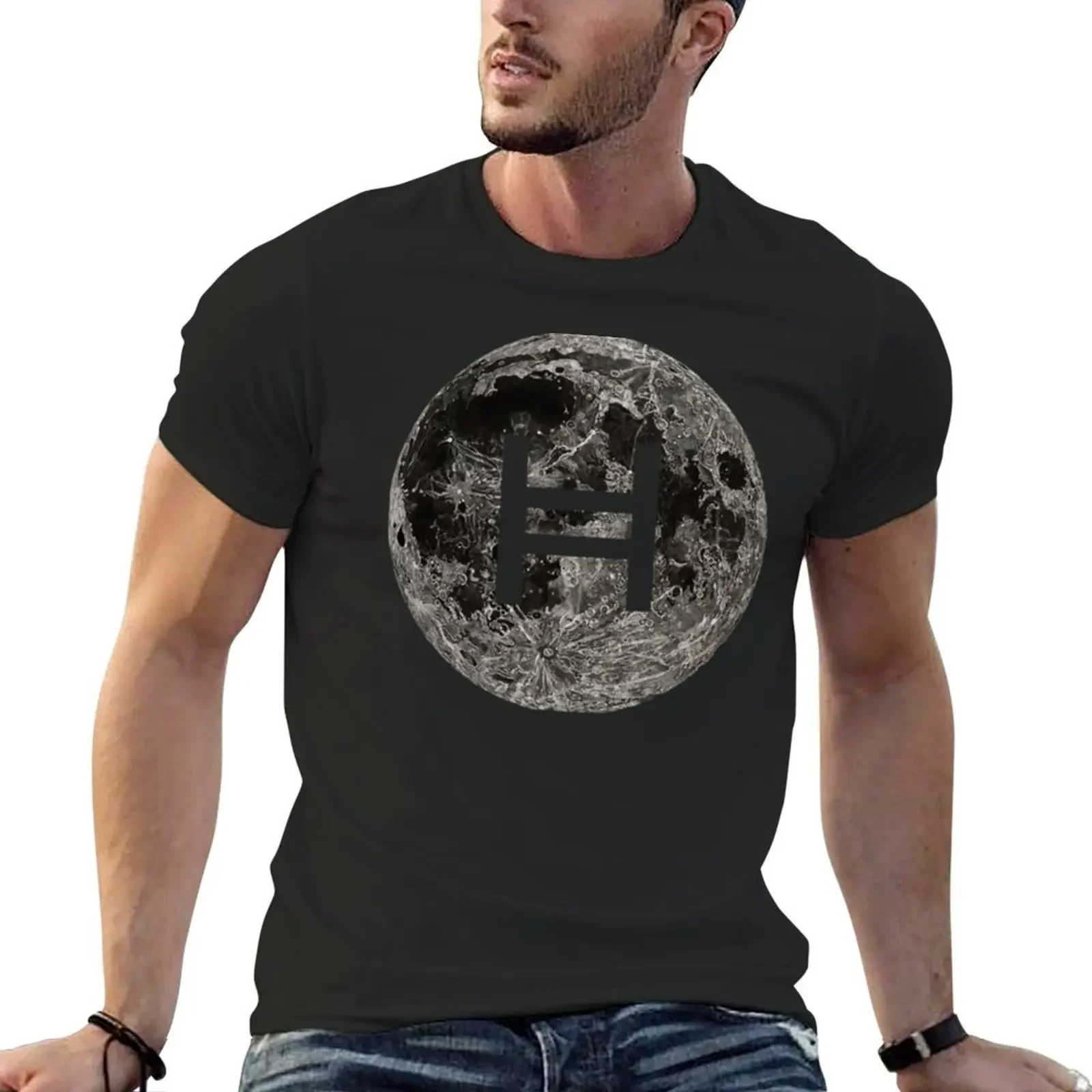 Hedera Hashgraph Moon T-Shirt shirts graphic vintage korean fashion vintage t shirt men