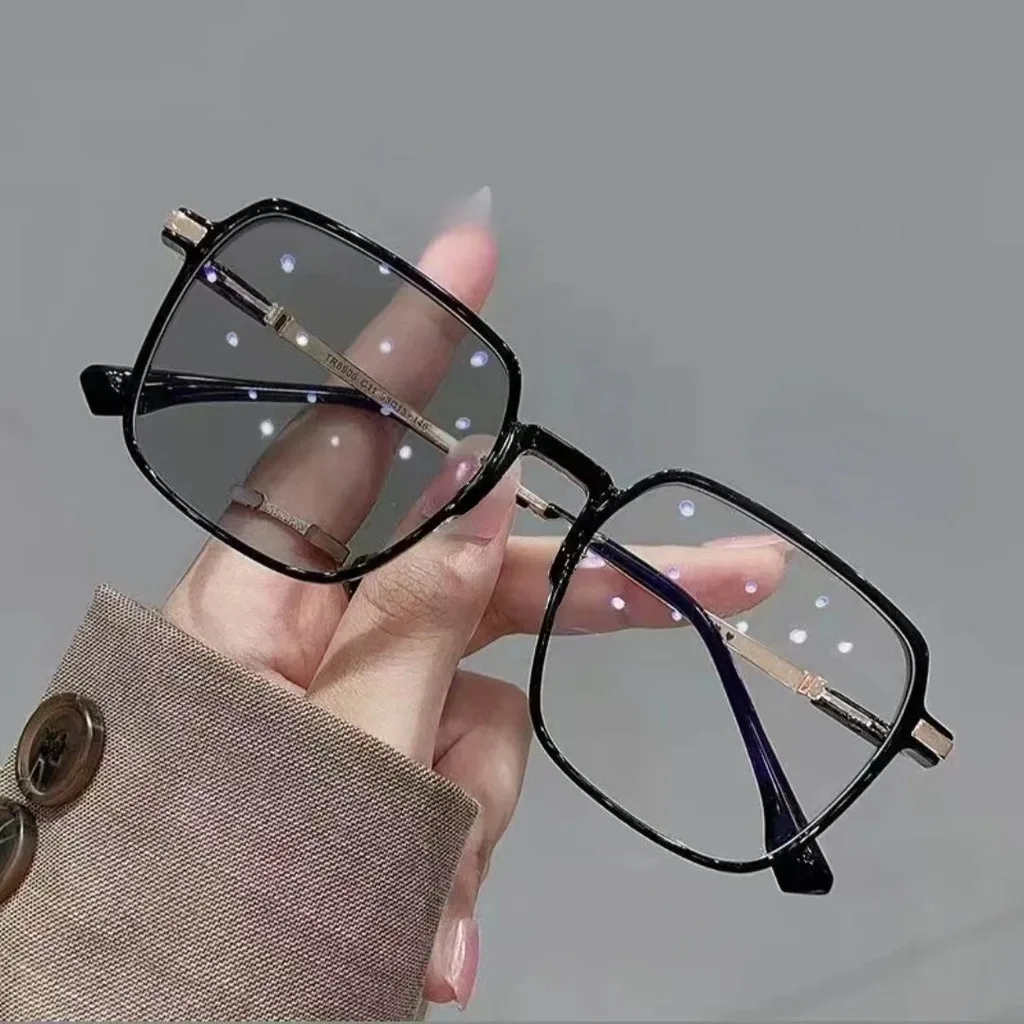 New Photochromic Anti Radiation Glasses Metal Eyeglass For Woman Men