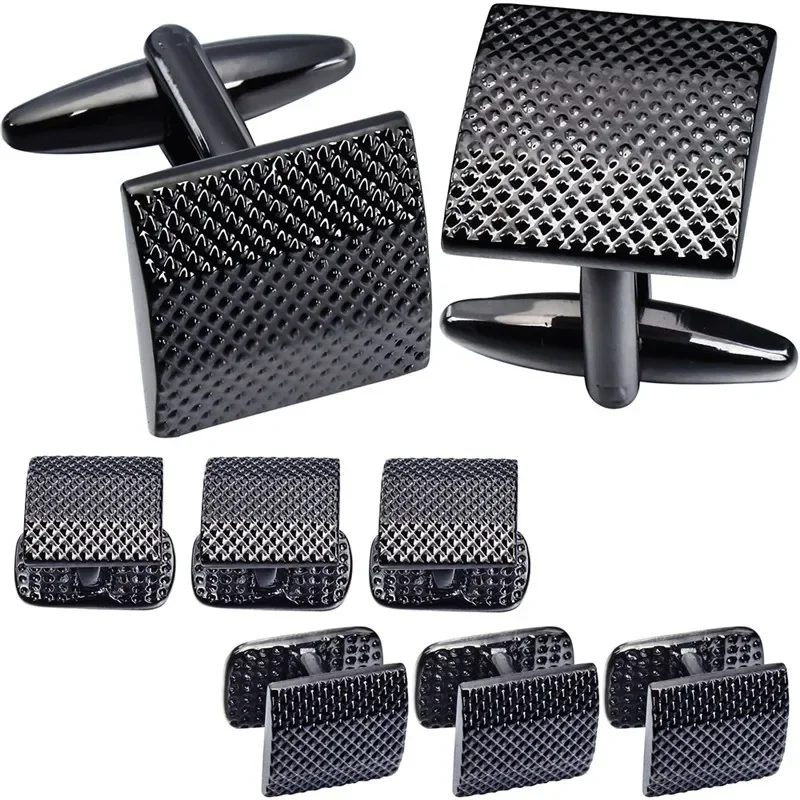 HAWSON Classic Black Tuxedo Men's Cufflinks and Studs