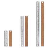 6/12/18 Inch Optional Stainless Steel Metal Ruler with Cork Backing, Inch and Centimeters Non-slip Rulers Measuring Tools