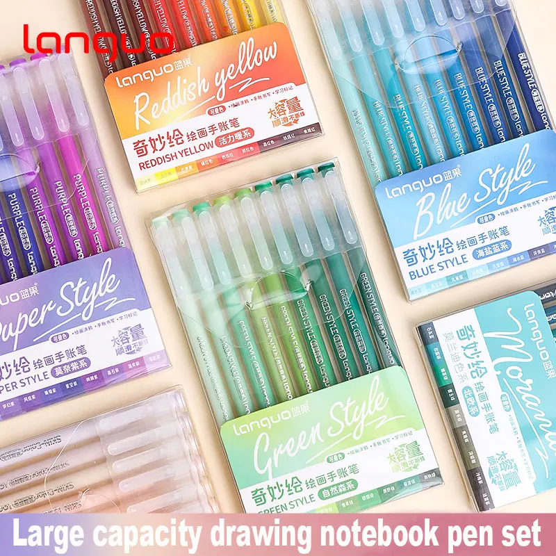 

9 шт., разноцветная гелевая ручка, большая емкость, цветные ручки, быстросохнущий маркер, набор ручек для бухгалтерского учета, студенческий маркер