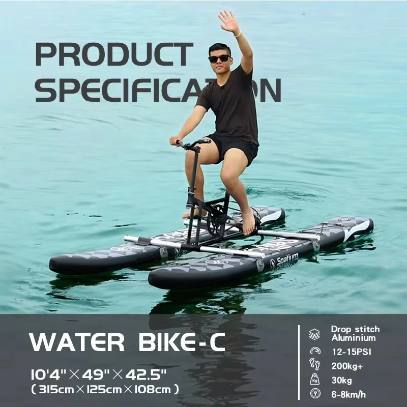 Floating China Foldable Inflatable Float Water Bike Sea Cycle Pedal Water Bike Inflatable Water Bike Bicycle For Sale