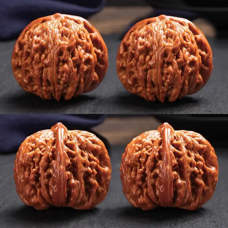 Highly Polished Sizuolou Guanmao Walnut Hand Massage Toy Vintage Art Collection For Men Fidget Stress Relief Unique Gift Multipl