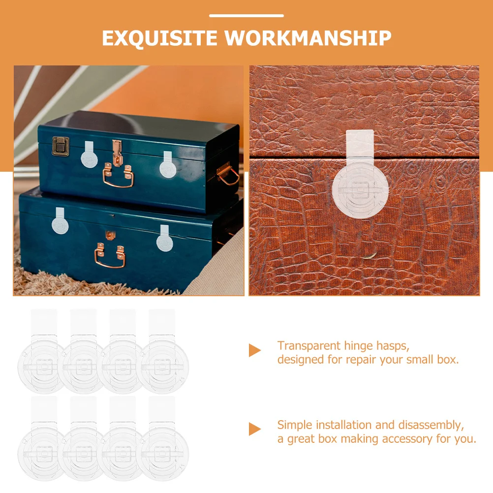 

8pcs Acrylic Hasp Buckles Clear Locking Hinges For Jewelry Box Diy Woodworking Storage Cases Transparent Latch Fasteners