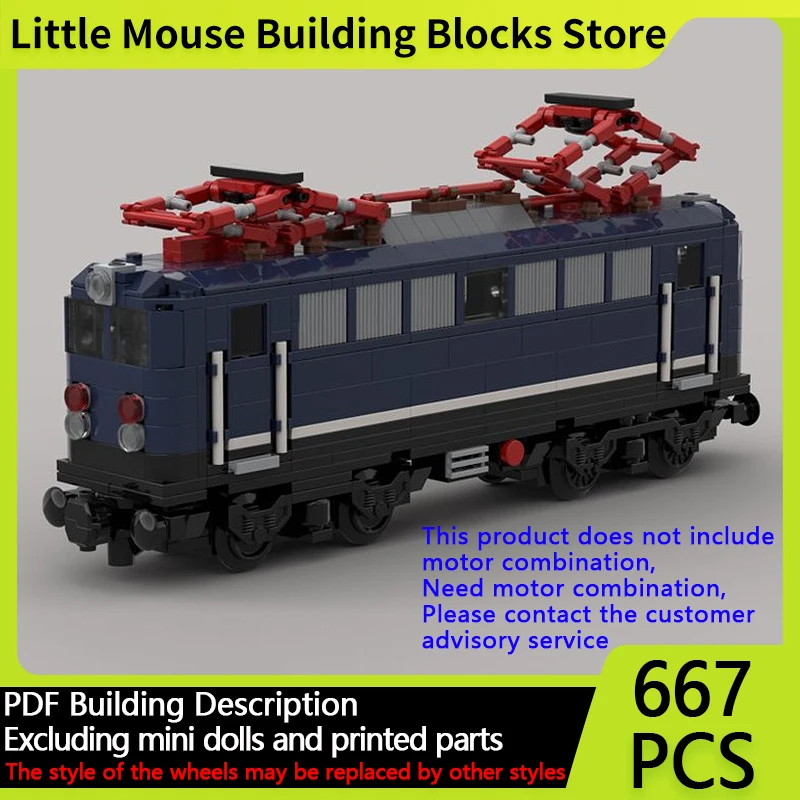 

City Car Model MOC Building Bricks E10/110 Series Electric Locomotive Modular Technology Gift Holiday Assemble Children Toy Suit