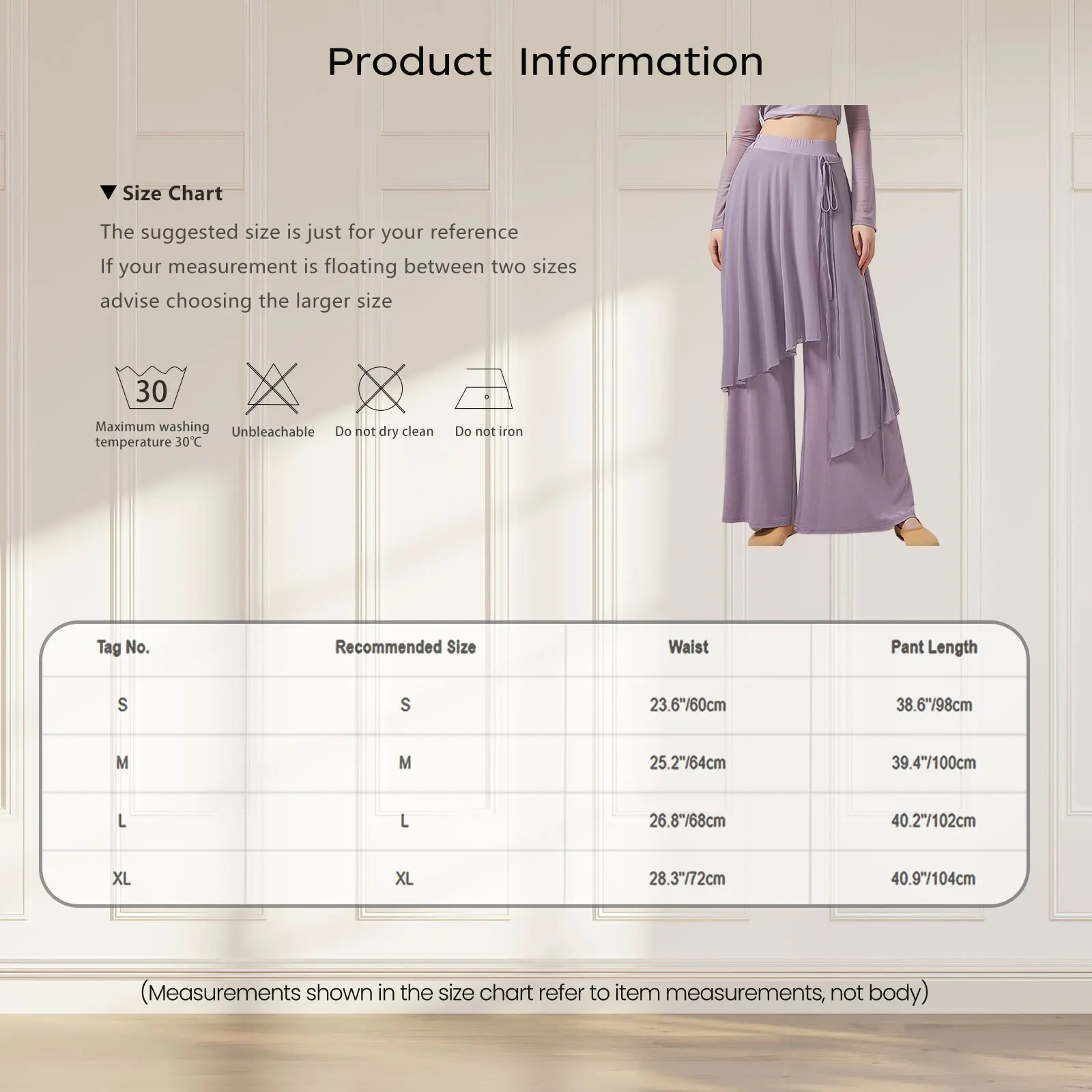 Women Classical Dance Skirt Wide Leg High Waist Dance Pants Breathable Stretchy for Modern Lyrical Performance Practice Costume