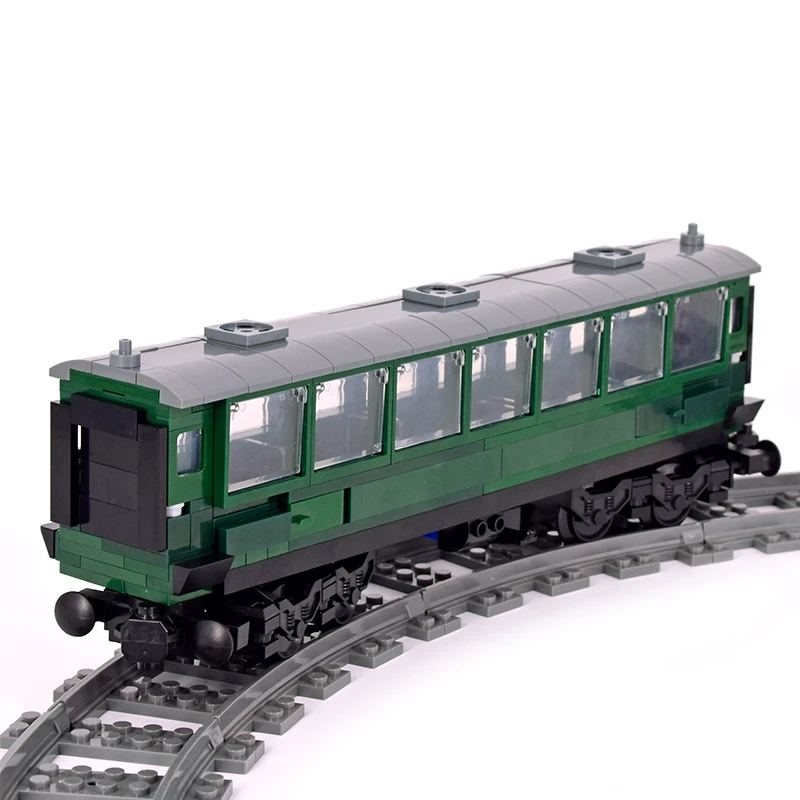 MOC City Creative Idea Train Rheingold Double-decker Transport Vehicle Carriage Building Block Bricks Kids DIY Technical Toys