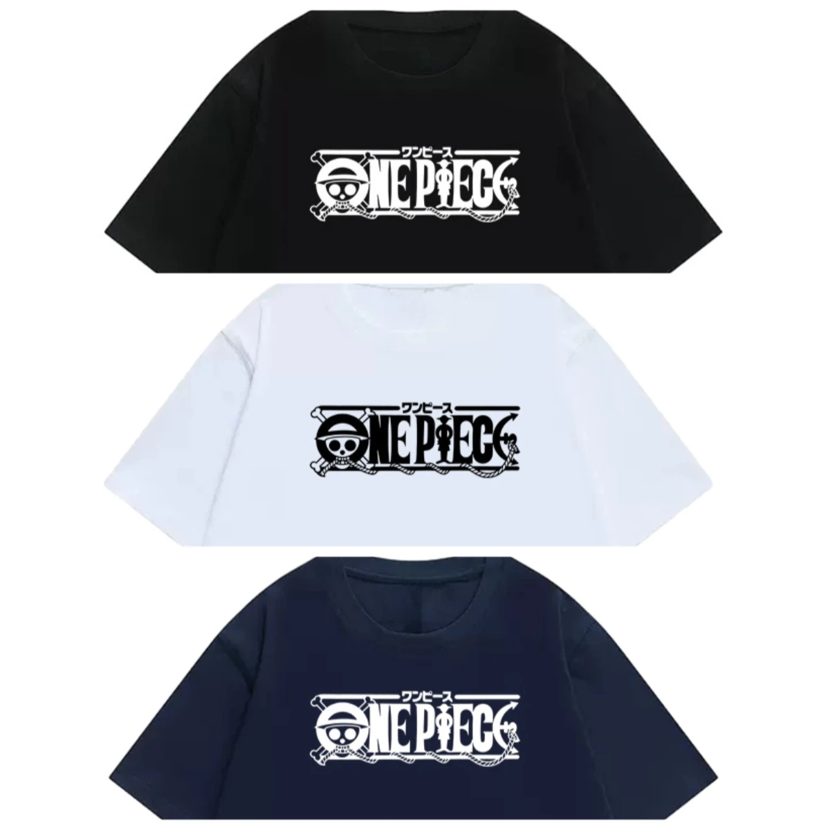

ONE PIECE анимационные производные соломенная шляпа Луффи, футболка с короткими рукавами и принтом, мужская и женская мода, свободный хлопковый повседневный топ