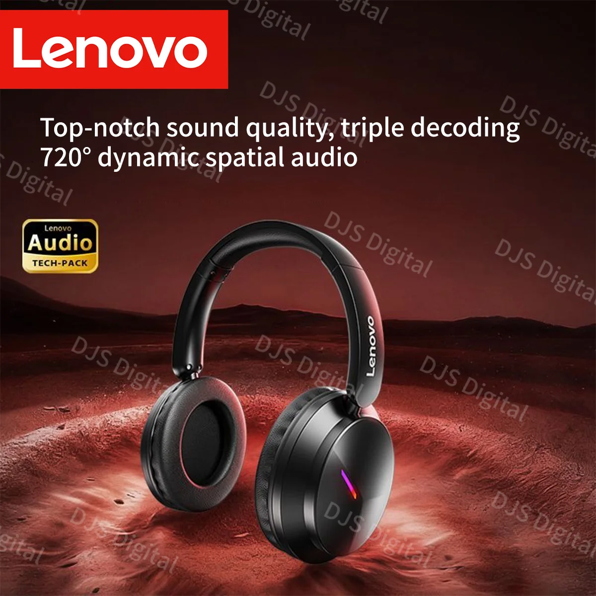 Lenovo Tri-Mode 2.4G Bluetooth Gaming Headphones with ANC No
