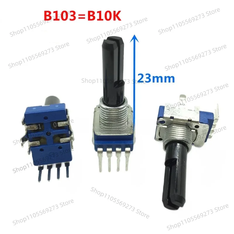 20 piezas, potenciómetro giratorio de un solo circuito, RK11, B10K, 4 pines, DCS1097, perilla de volumen para consola de mezclas, DDJ-400 800 FLX6 SB SB2 SB3