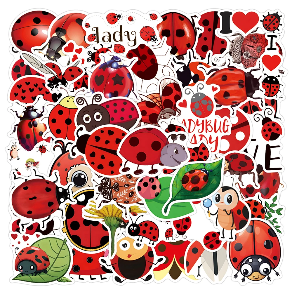 

10/30/50/110pcs Cute Animal Ladybug Cartoon Stickers Kids Decals Toys DIY Stationery Suitcase Helmet Car Kawaii Graffiti Sticker