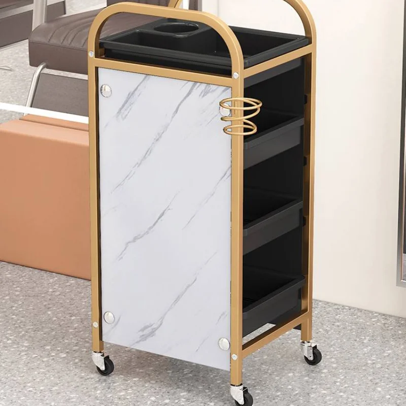 

Hine Moving beauty handcart with wheels, elegant barber unit, cabinets, laboratory metal