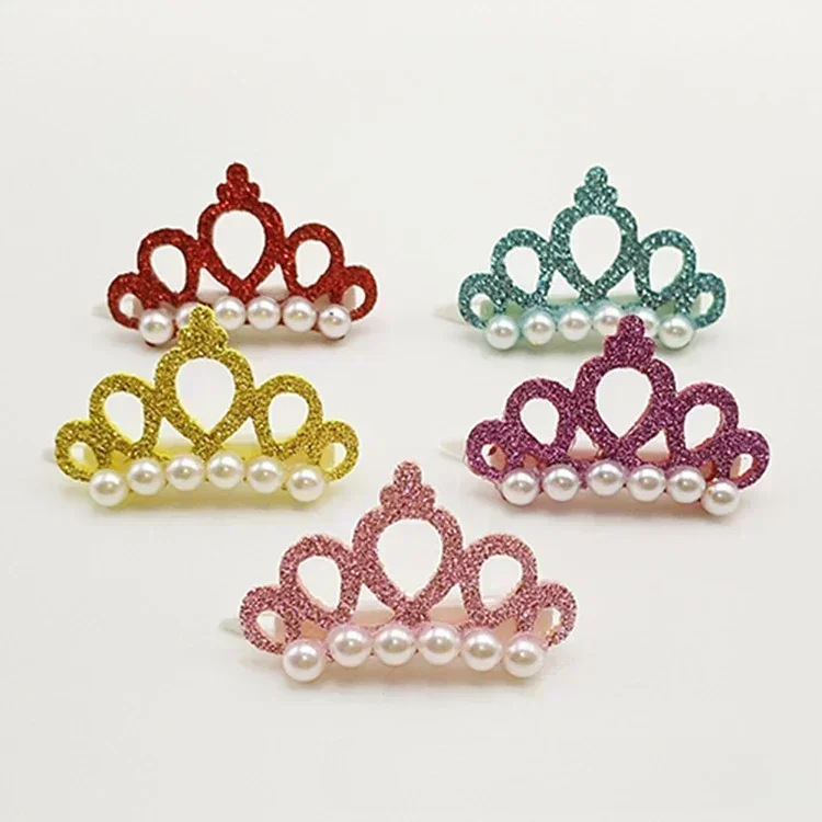 Pet Hair Clip Crown Pearl Hair Ornament Teddy Dog Hairgrip Kitten Cute Pet Hairpin Puppy Hair Grooming Accesorios Pet Supplies