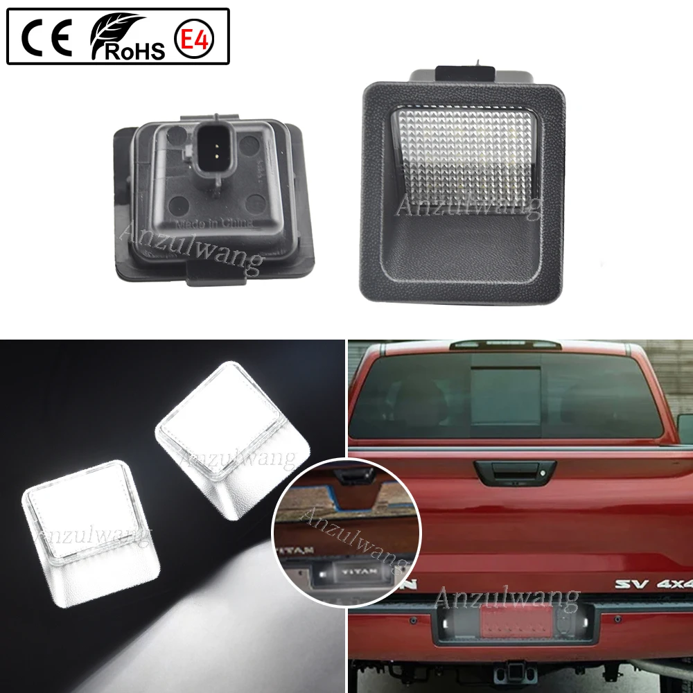 

2PCs For Nissan Titan A61 2016 2017 2018 2019 Led License Plate Lights Auto Pick-up Parking Tag Lite Lamps 26510-EZ00A
