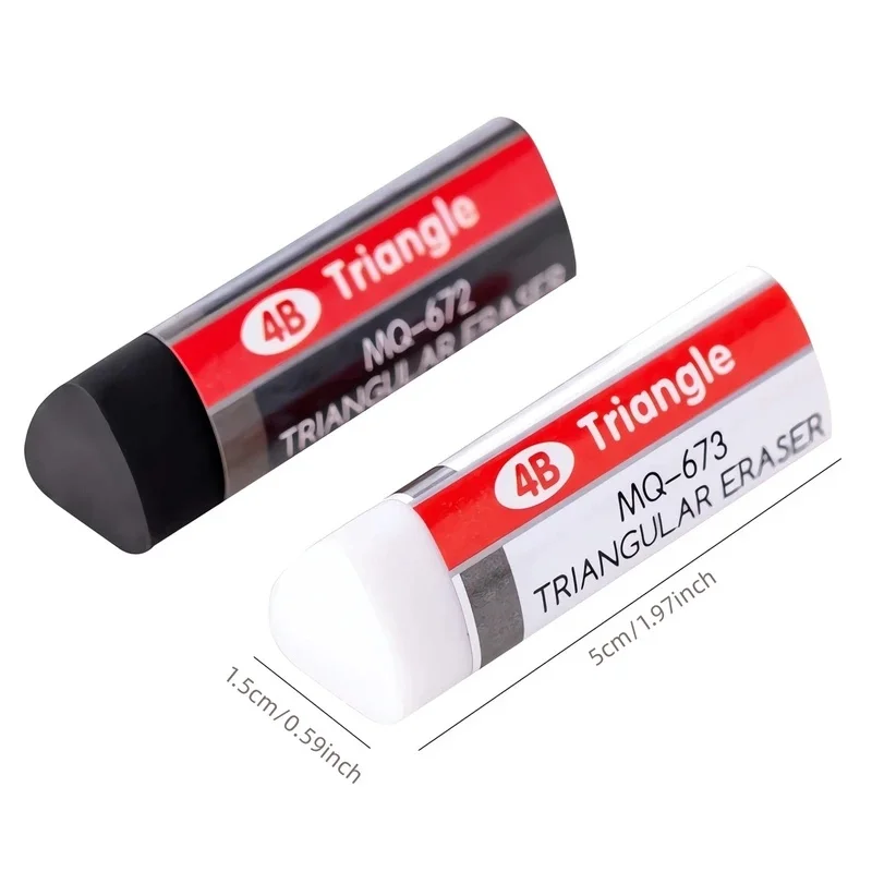 New Style 4B Rubber Erasers Soft and Clean Triangular Eraser Black and White Pencil Eraser for Students Examinations Pain