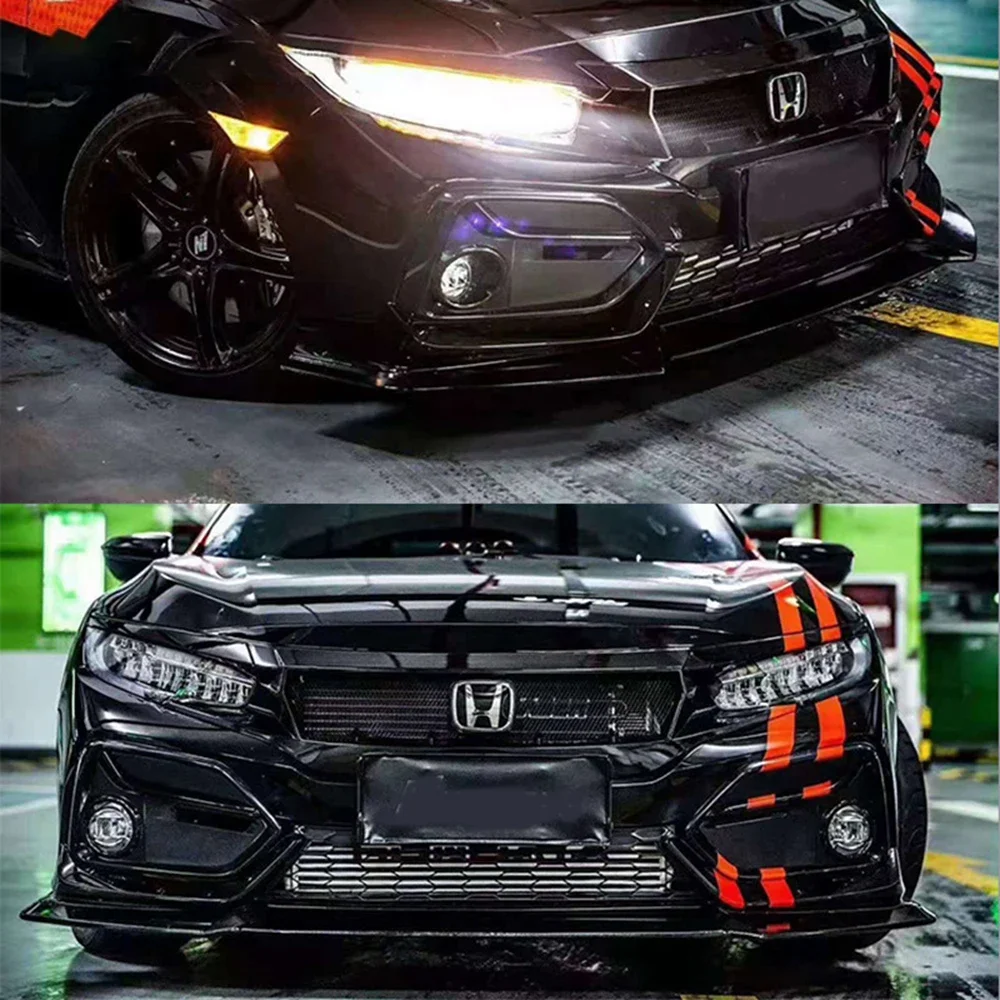 For CIVIC FC JS N1 STYLE CARBON FIBER GLASS FRONT GRILL TRIM BODY KIT FOR CIVIC FK7 FK8 TYPE-R FRP FRONT BUMPER GRILLS RACING