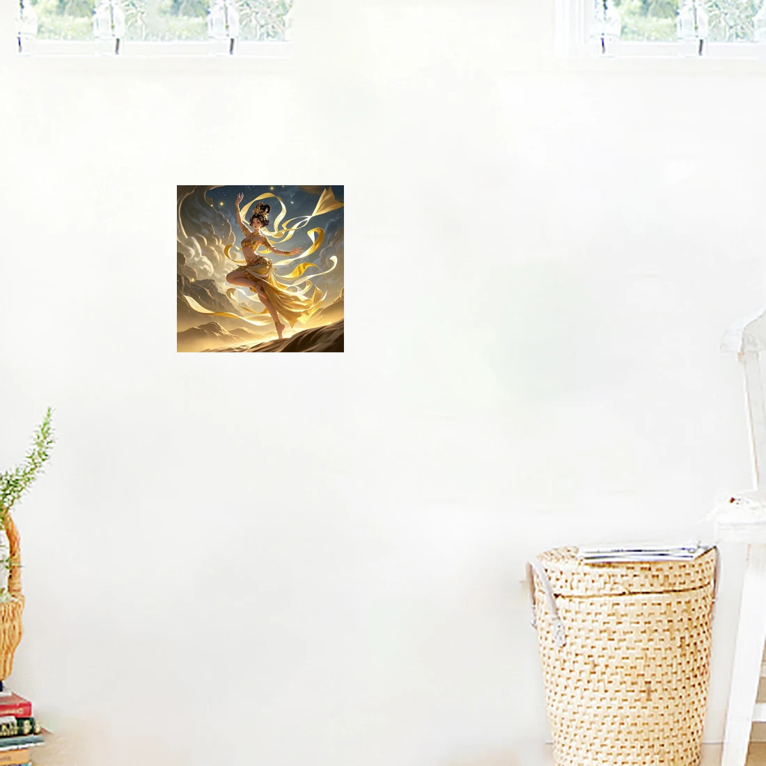 Three Ratels QHH31 Nostalgic Desert Ancient Kingdom Dunhuang Dance Art Wall stickers for home decoration
